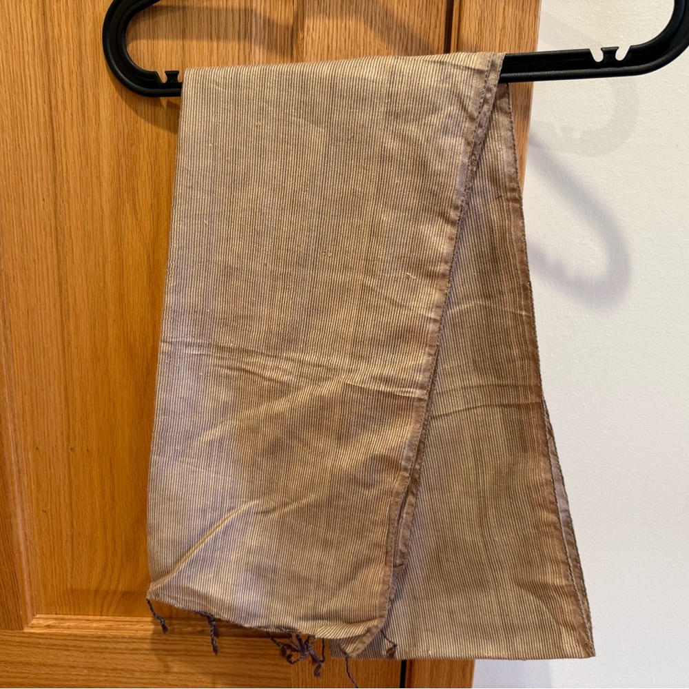 Brown Striped Silk Indian Scarf